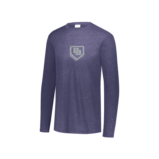 [FTLCUBNV-YS-LOGO3] Decker Youth Tri-Blend T-Shirt - Long Sleeve (Youth S, Navy, Logo 3)