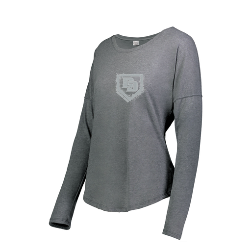 [FTLCUBGY-FAXS-LOGO3] Decker Women's Tri-Blend T-Shirt - Long Sleeve (Female Adult XS, Gray, Logo 3)