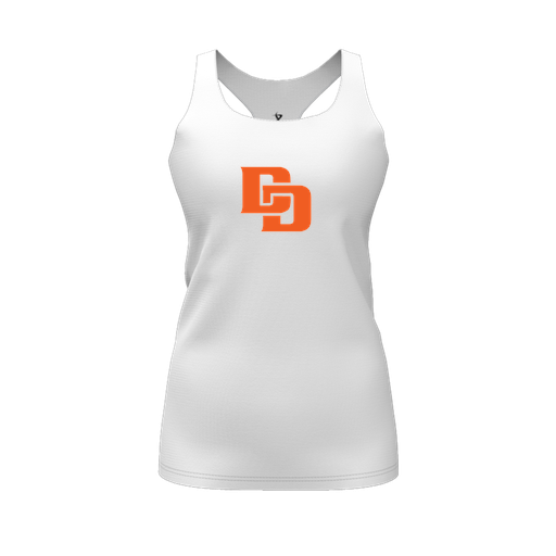 [CUS-DFW-RCBK-PER-WHT-FYS-LOGO1] Racerback Tank Top (Female Youth S, White, Logo 1)