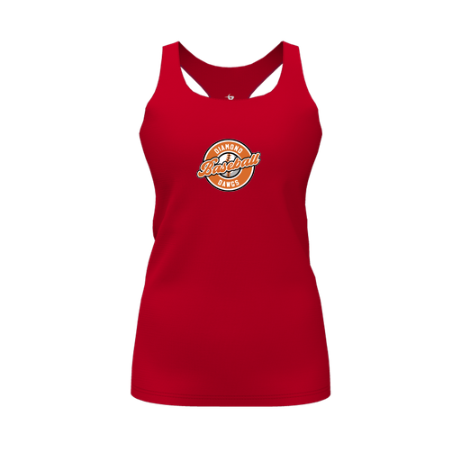 [CUS-DFW-RCBK-PER-RED-FYS-LOGO2] Racerback Tank Top (Female Youth S, Red, Logo 2)
