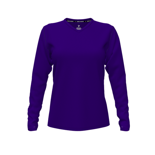 [FTLVCFPP-FYXS] Decker Comfort T-Shirt (Female Youth XS, Purple, V Neck, None, Long Sleeve)