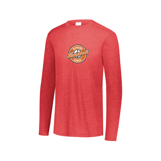 [FTLCUBRD-AXS-LOGO2] Decker Men's Tri-Blend T-Shirt - Long Sleeve (Adult XS, Red, Logo 2)