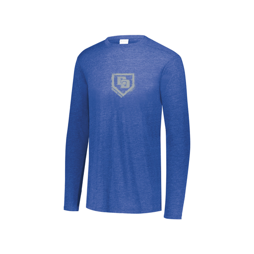 [FTLCUBRY-YS-LOGO3] Decker Youth Tri-Blend T-Shirt - Long Sleeve (Youth S, Royal, Logo 3)