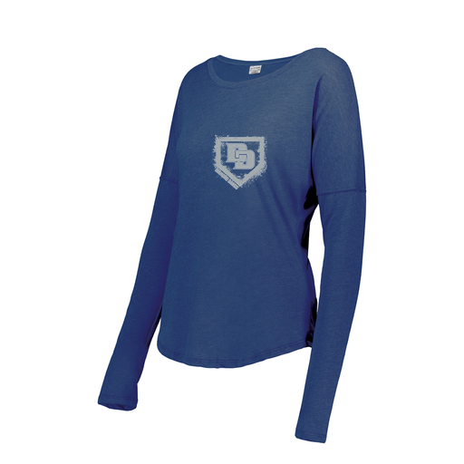 [FTLCUBRY-FAXS-LOGO3] Decker Women's Tri-Blend T-Shirt - Long Sleeve (Female Adult XS, Royal, Logo 3)
