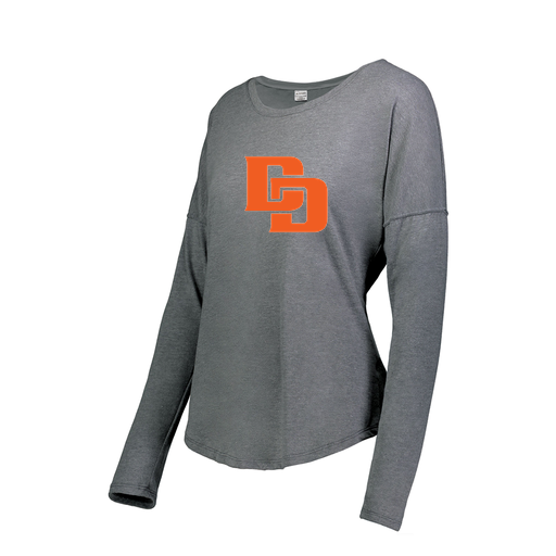 [FTLCUBGY-FAXS-LOGO1] Decker Women's Tri-Blend T-Shirt - Long Sleeve (Female Adult XS, Gray, Logo 1)