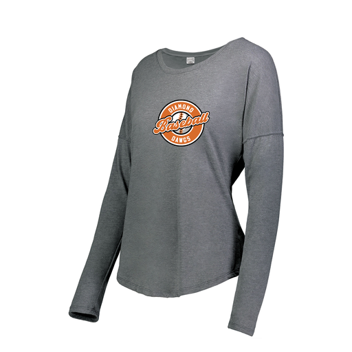 [FTLCUBGY-FAXS-LOGO2] Decker Women's Tri-Blend T-Shirt - Long Sleeve (Female Adult XS, Gray, Logo 2)