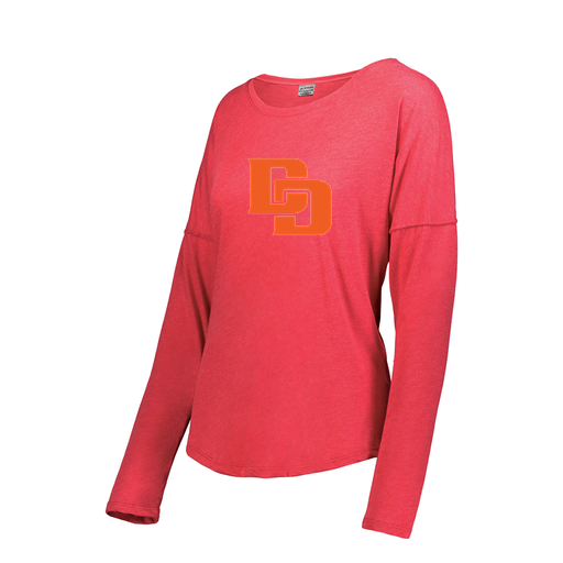 [FTLCUBRD-FAXS-LOGO1] Decker Women's Tri-Blend T-Shirt - Long Sleeve (Female Adult XS, Red, Logo 1)